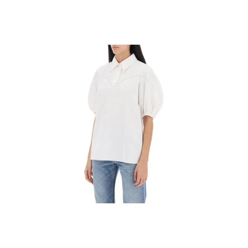Chloé Collared Balloon Sleeved Blouse-2