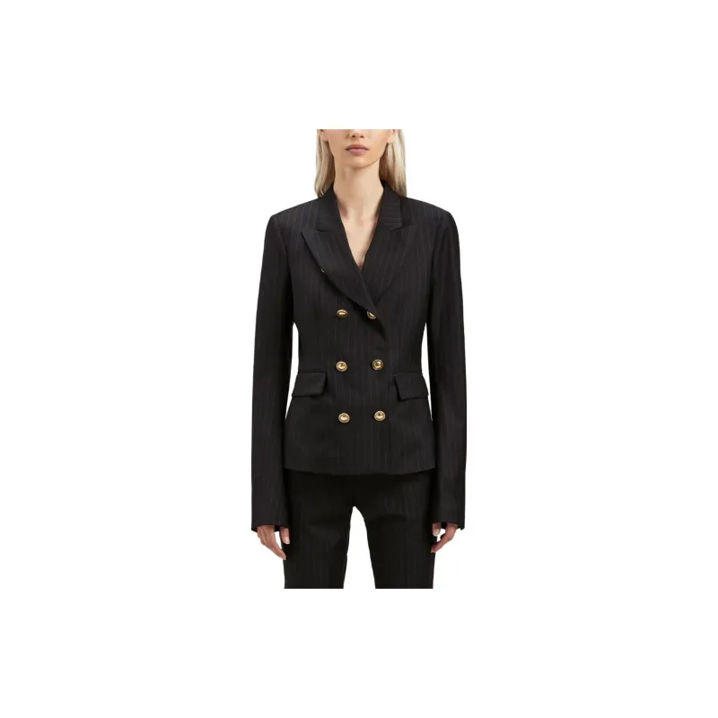 PALM ANGELS Pinstripe Double breasted Wool Blazer-1