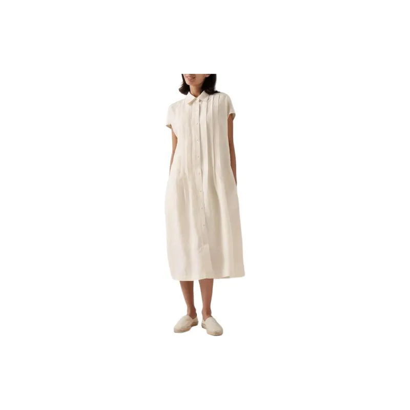 UNIQLO Short Sleeved Dress Women's Light Beige-1