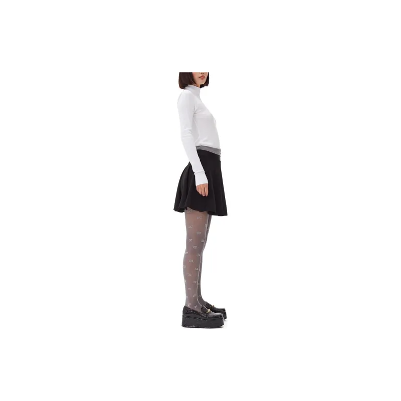 GANNI Light Twill Pleated Mini Skirt-3