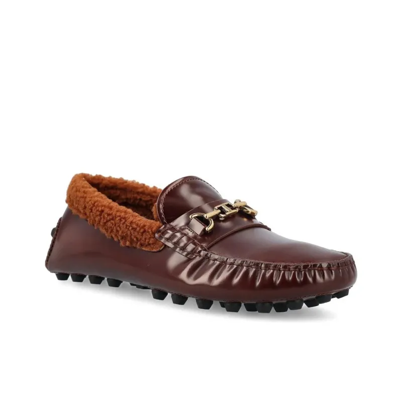 TOD'S T Plaque Round Toe Loafers Women's-2