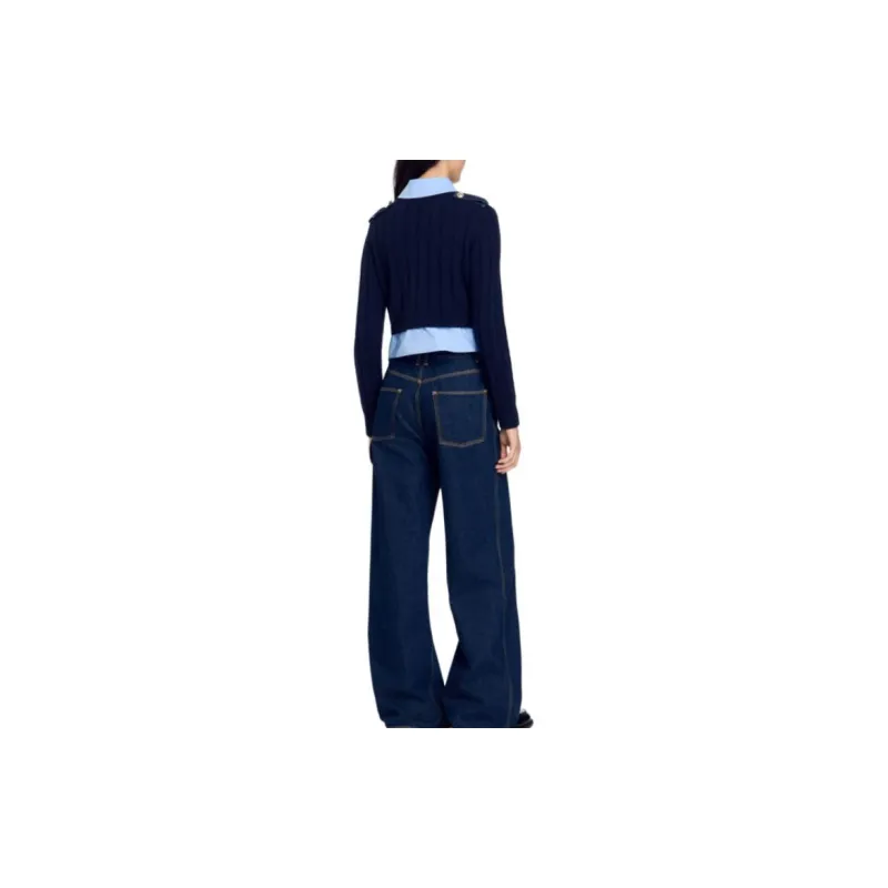 Sandro Layered detail Knitted Jumper-3
