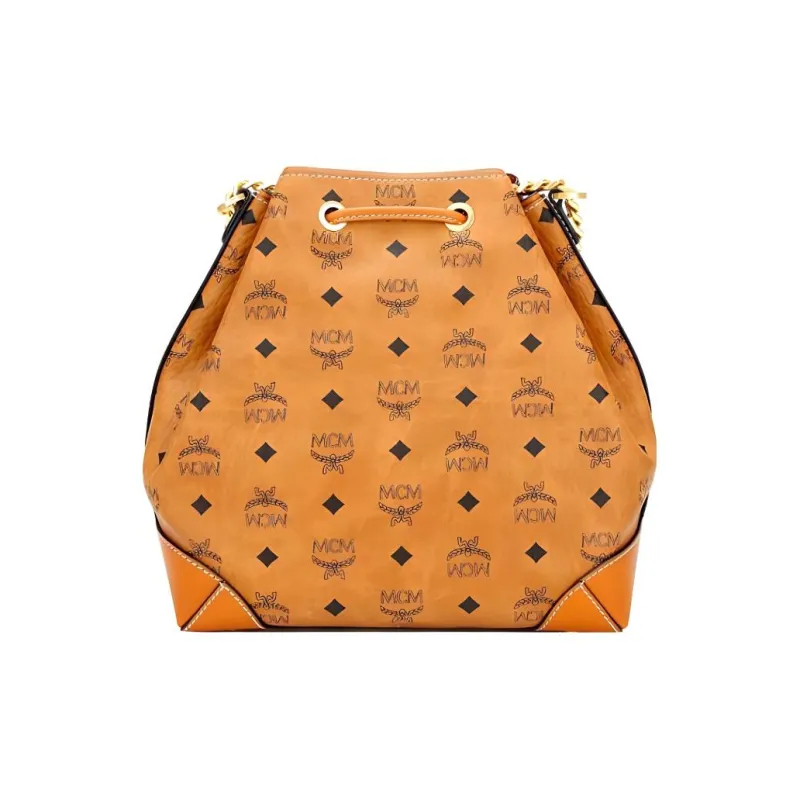 MCM Soft Berlin Visetos Canvas With Leather Bucket Bags Crossbody Bag, Shoulder Bag Women's-2