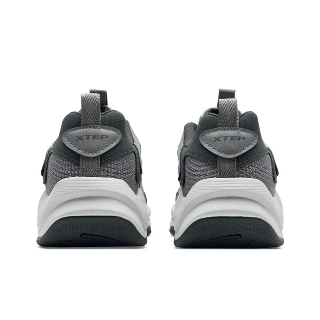 XTEP Lightning 5.0 Height Increasing Low Top Casual Shoes Men's Smoke Gray/Lunar Stone Gray/Coal Black-2