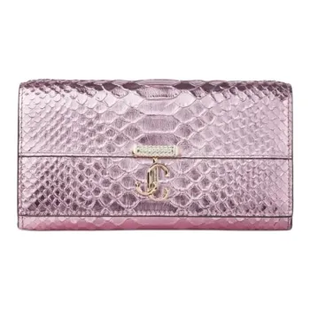 Jimmy Choo Leather Clutch Women's Cherry Blossom Pink