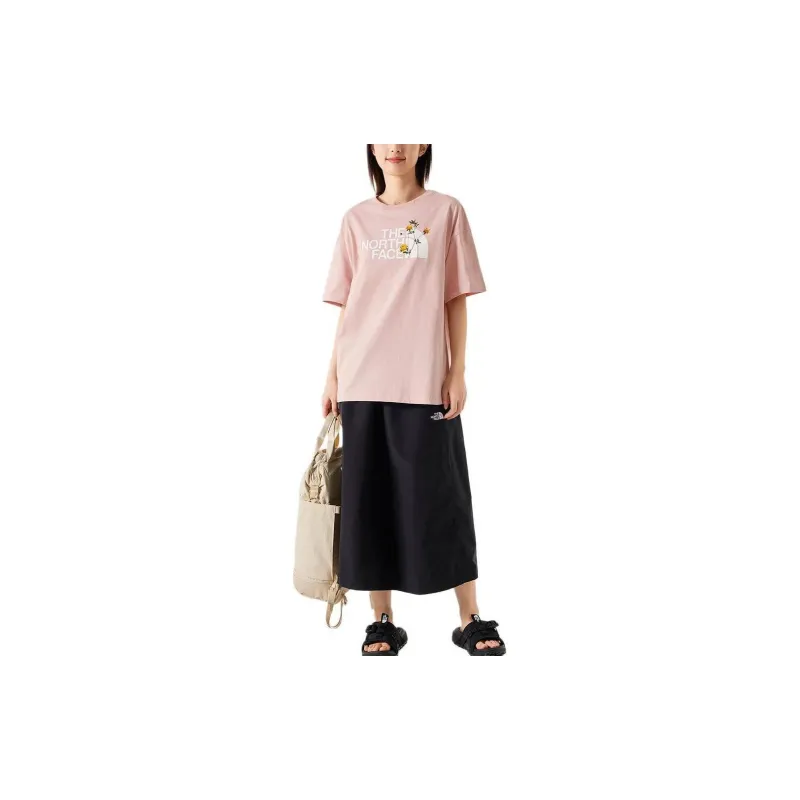 THE NORTH FACE Drop Shoulder Sleeve T Shirt Women's Mist Pink-2