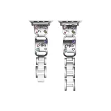Colored Rhinestone Print Puppy Strap-Silver