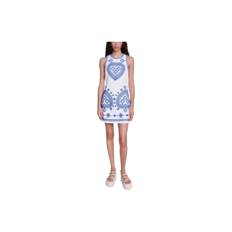 Maje Clover embroidered Cotton Minidress-1