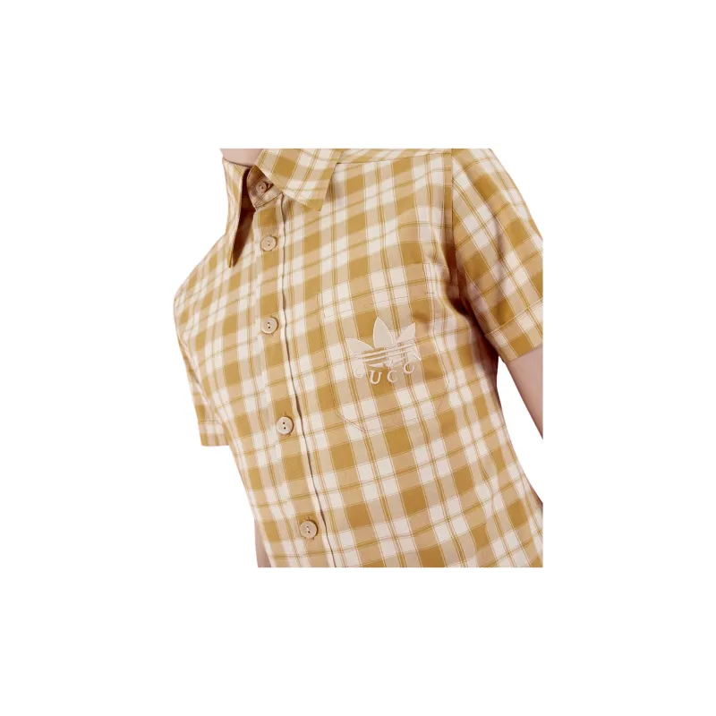 GUCCI X Adidas Check Cotton Shirt-5