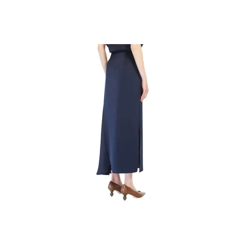 WEEKEND MaxMara Aia Satin Slide Slit Skirt-3