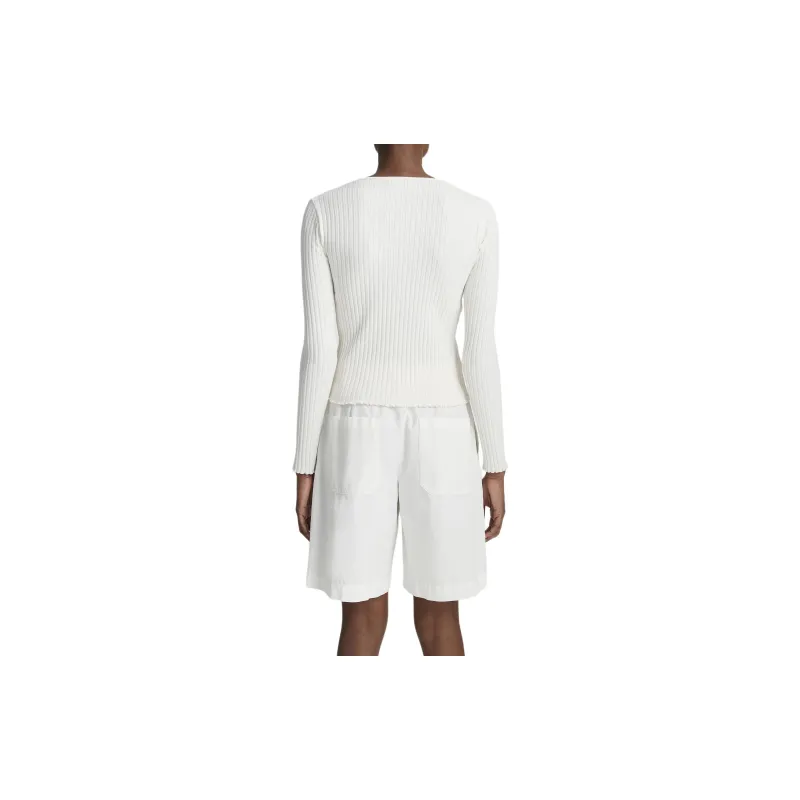 VINCE Scallop edge Ribbed knit Cardigan-3