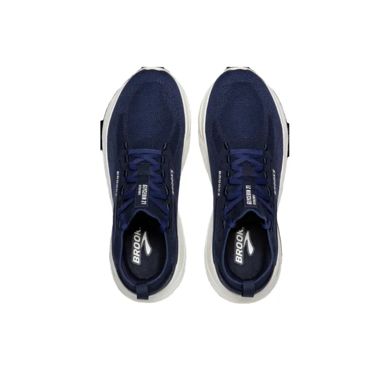 Brooks Anti Slip Wear Resistant Low Top Long Distance Running Running Shoes Men's Dark Blue-2