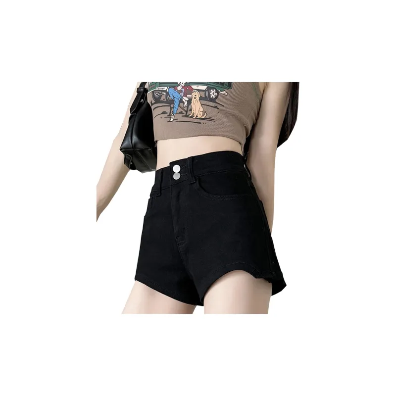 Concubine Zhu Denim Shorts Women's White-3