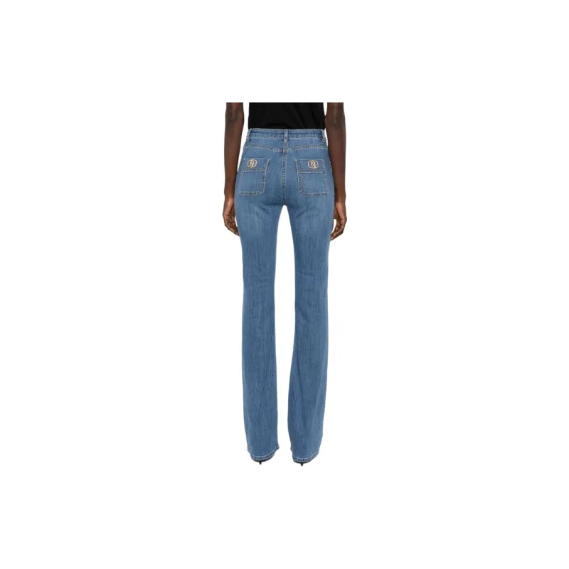 Elisabetta Franchi Logo Plaque Boot Cut Jeans-2
