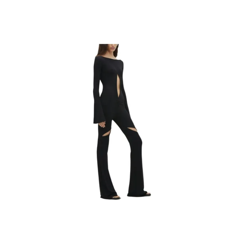 COURREGES Ellipse Zip up Crepe Jumpsuit-3