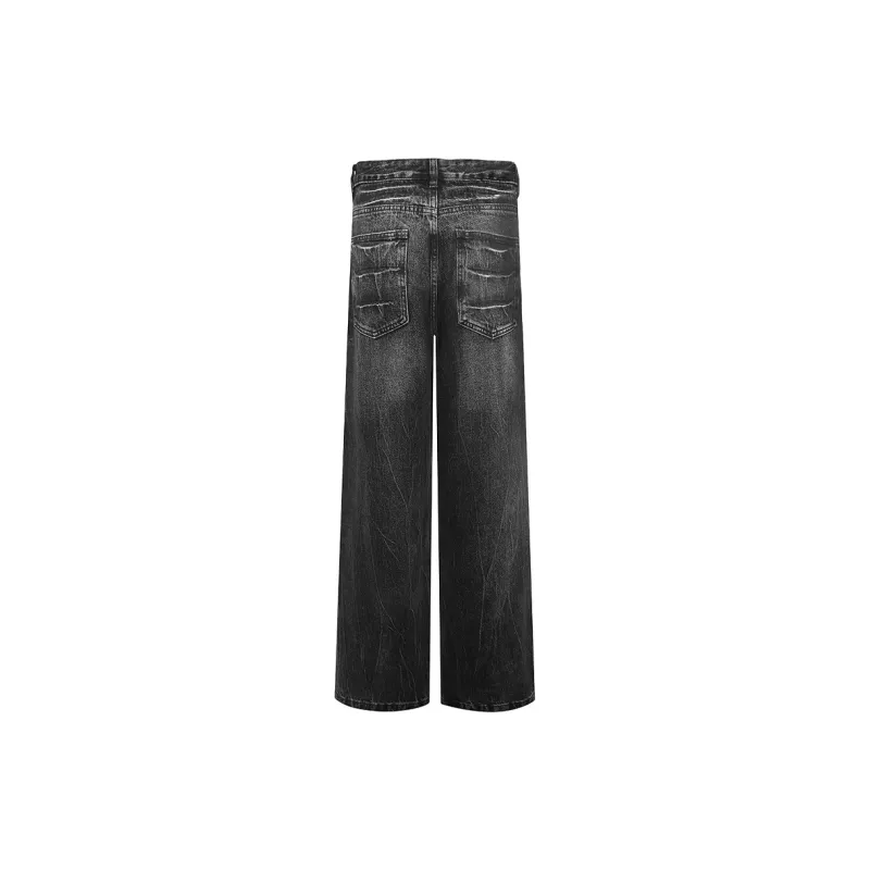 TESTUNG Loose Fit Straight Fit Jeans Unisex-12