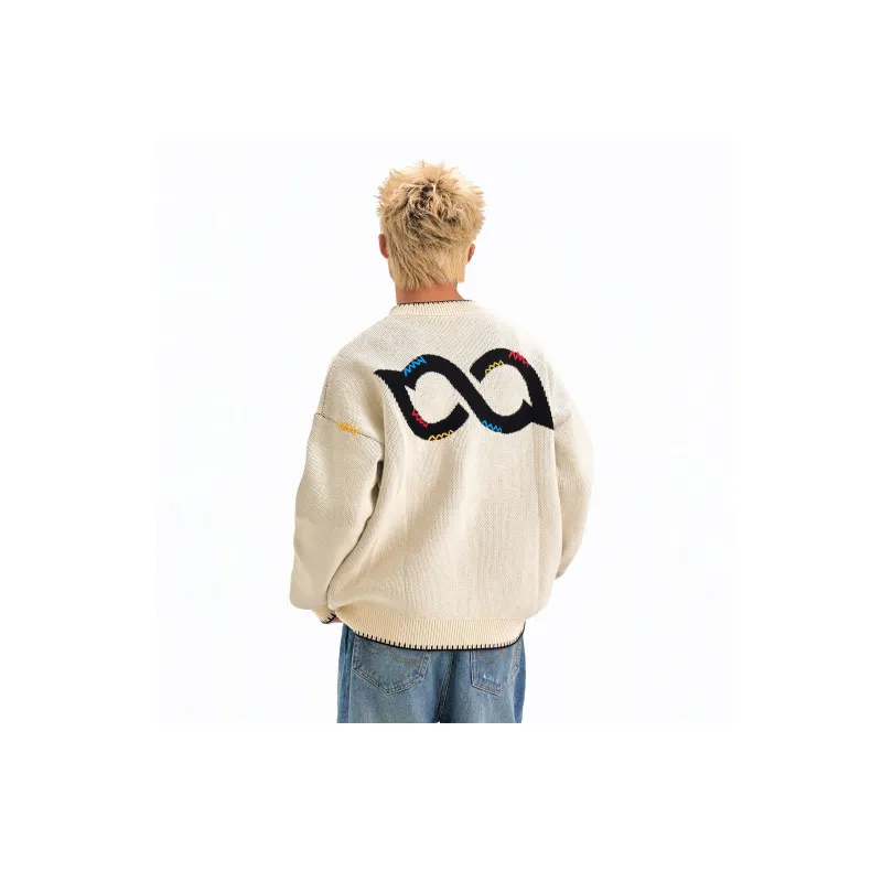 BIPOLAR Sweater Unisex Black Apricot Blue-7
