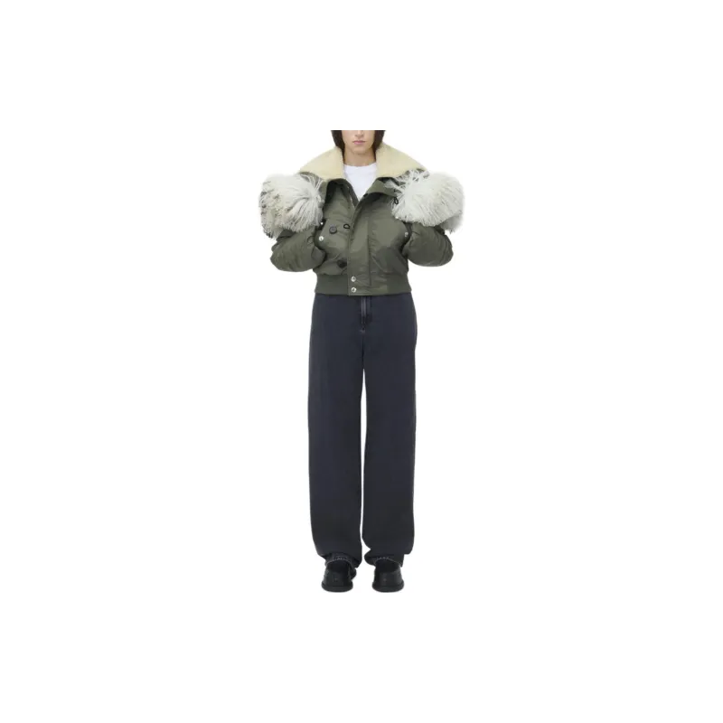 Alexander McQueen Shearling trim Bomber Jacket-1