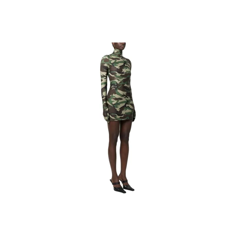 Vetements Camouflage-pattern Glove-sleeves Minidress-3