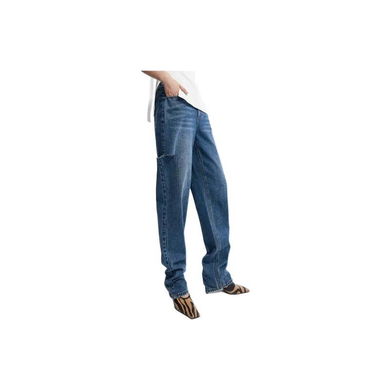 Roselingling Jeans Women's Dark Denim Blue-1