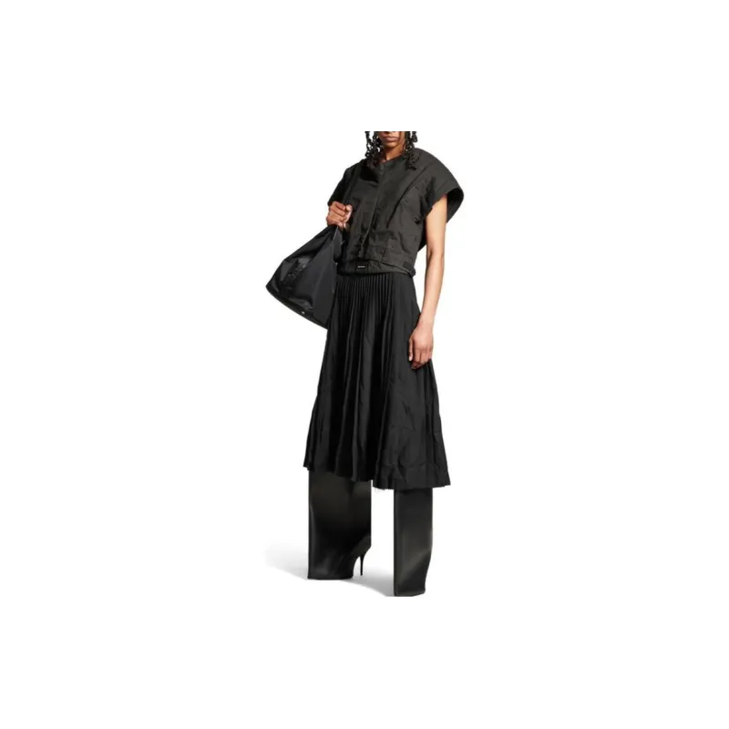 Balenciaga Creased Pleated Midi Skirt-2