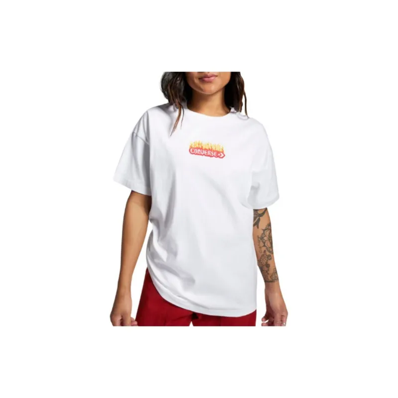 Converse T Shirts Women's White-2