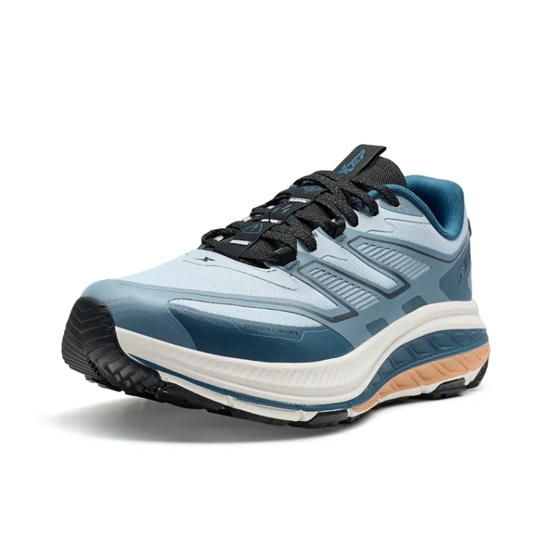 XTEP Slip-Resistant Rebound Low-Top Sprint Running Shoes Men's Blue White-2