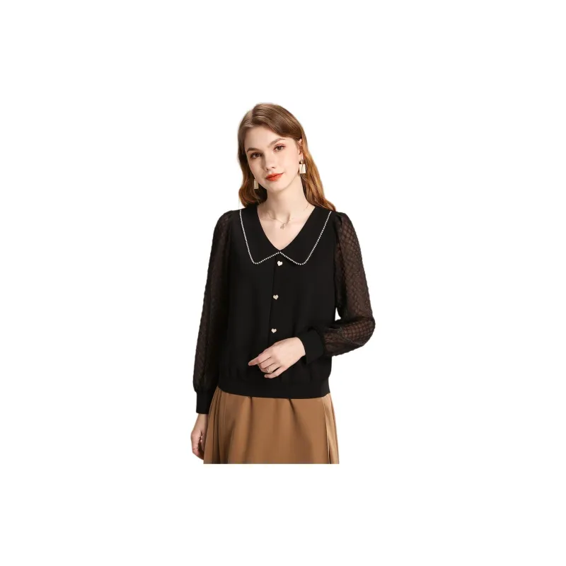 FENHONGMALI C Shirt Women's Black-2