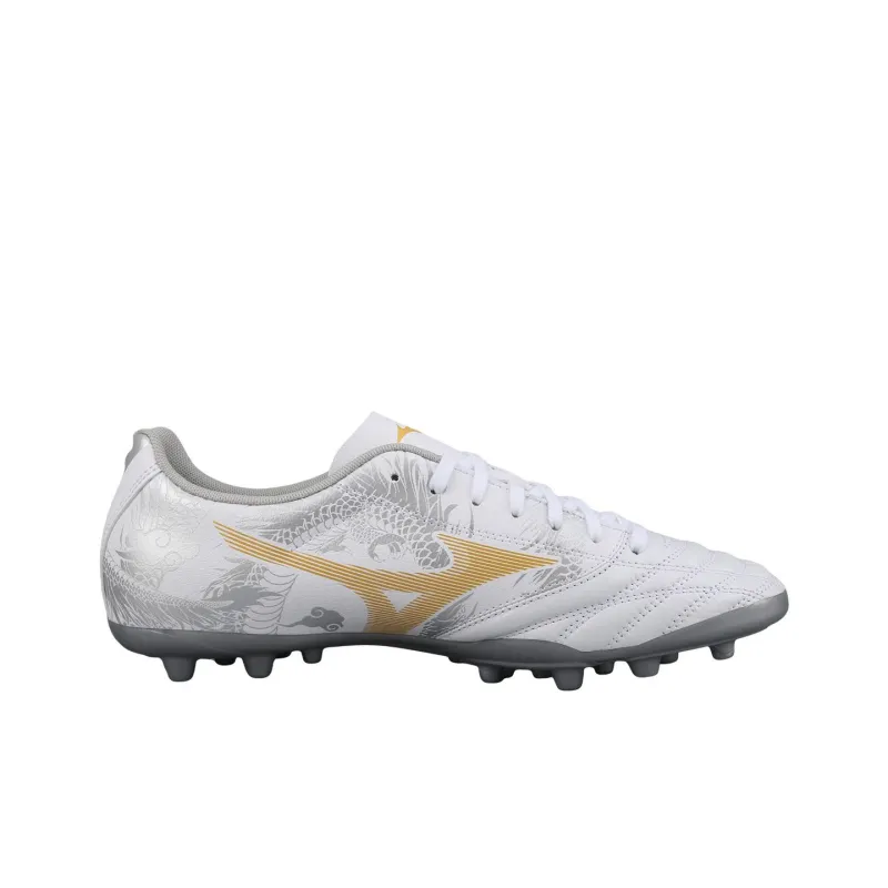 Mizuno Monarcida AG Rubber Short Studs Cushioned Wear Resistant Breathable Coverage Soccer Shoes Men's White Gold-1