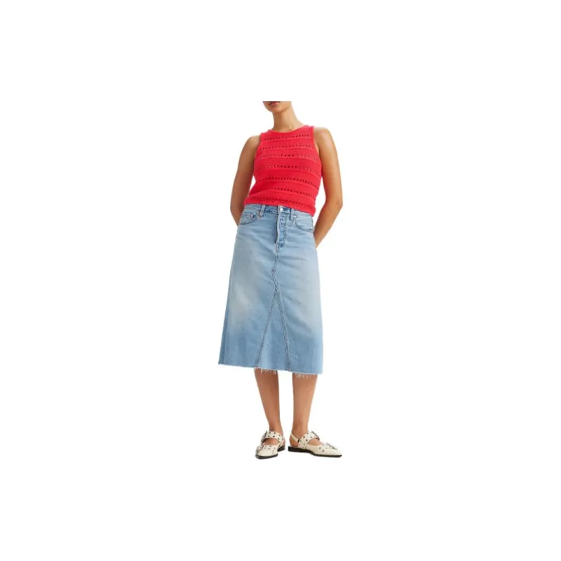 Levi's Denim Long Skirt Women's Blue-3