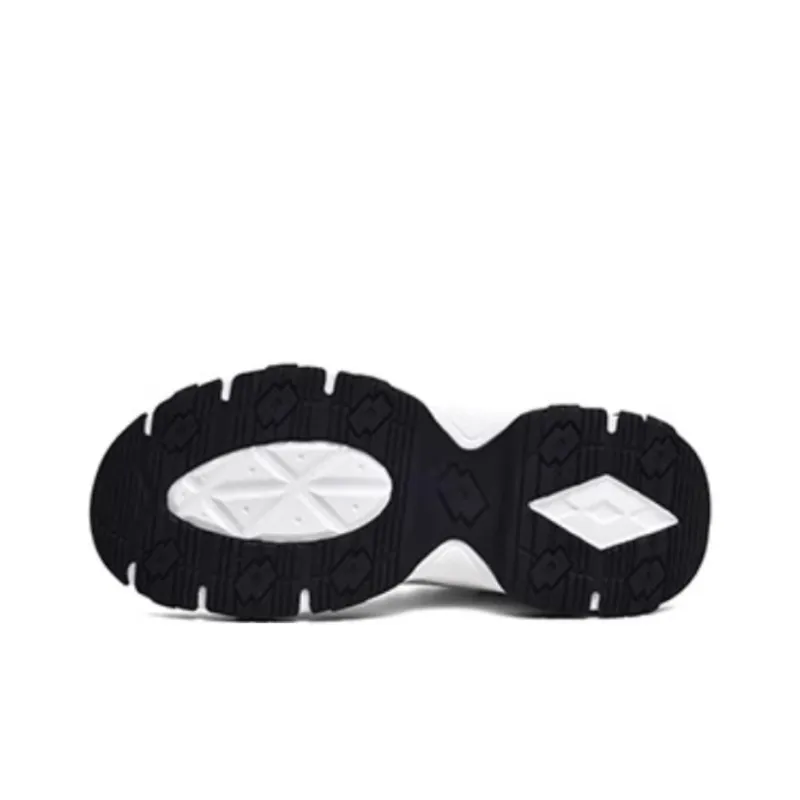 LOTTO Anti-Slip Wear-Resistant Low-Top Chunky Sneakers Women's White Black-4