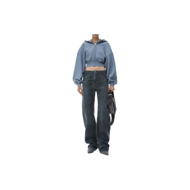 Alexander Wang FW24 Sweatshirt Women's Washed Vintage Blue-1