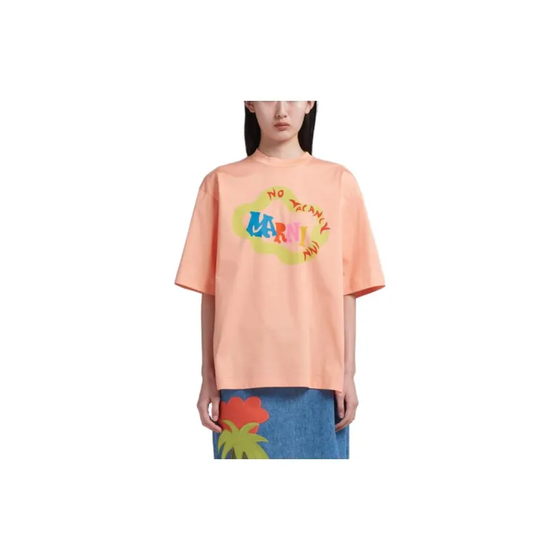 MARNI X No Vacancy Inn Co-brand T-Shirts Women's Orange-1