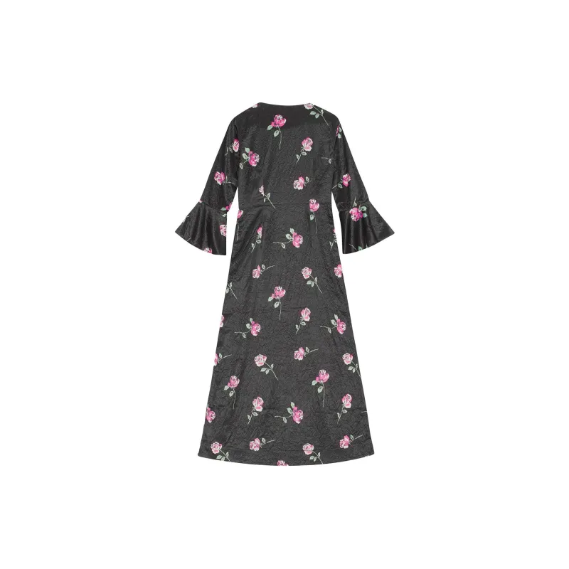 GANNI Short-Sleeved Dresses Women's Black-1