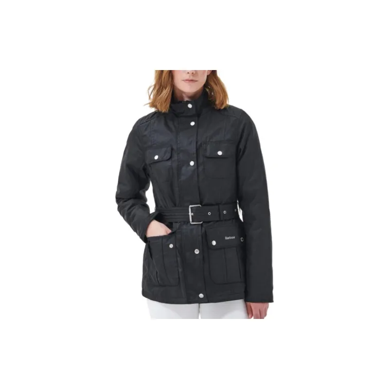 BARBOUR Winter Belted Utility Wax Jacket Jackets Coats Women's Black-2
