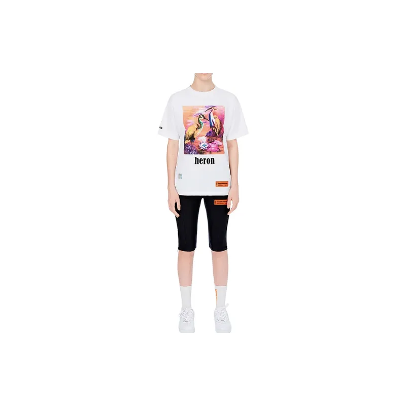 HERON PRESTON Women's Heron Print T Shirt White/Fuschia/Multi-4