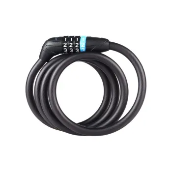 XDS Riding Equipment Coded Lock Outdoor Steel Cable With PVC Shell Black