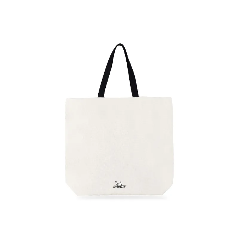 Michelin Canvas Tote Bag, Shopping Bag, Shoulder Bag Unisex White Stone Gate Style-5