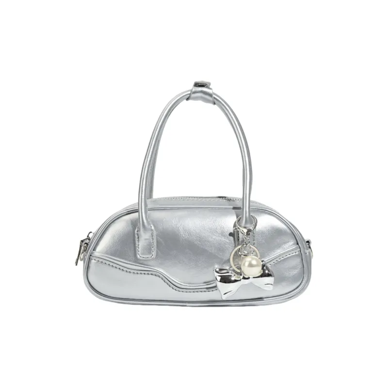 NOMK PU Crossbody One Shoulder Handbag Women's Black/Red/Silver-10