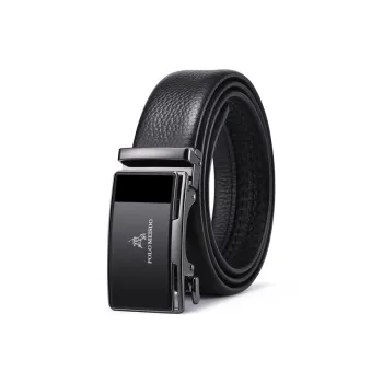 POLOMEISDO Top Grain Cow Leather Cow Leather Belt Business Casual Brand Belt Men's Gunmetal Width 3.5cm