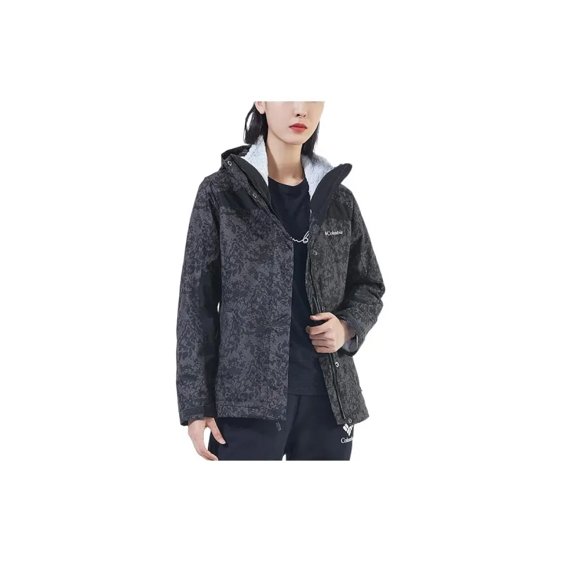 Columbia City Outdoor Collection Waterproof And Windproof To Keep Warm Windbreaker Jacket Women's Black-2