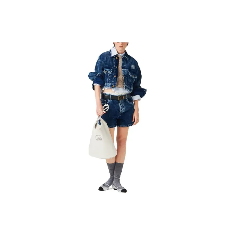 MIU MIU Denim Jackets Women's Blue-1