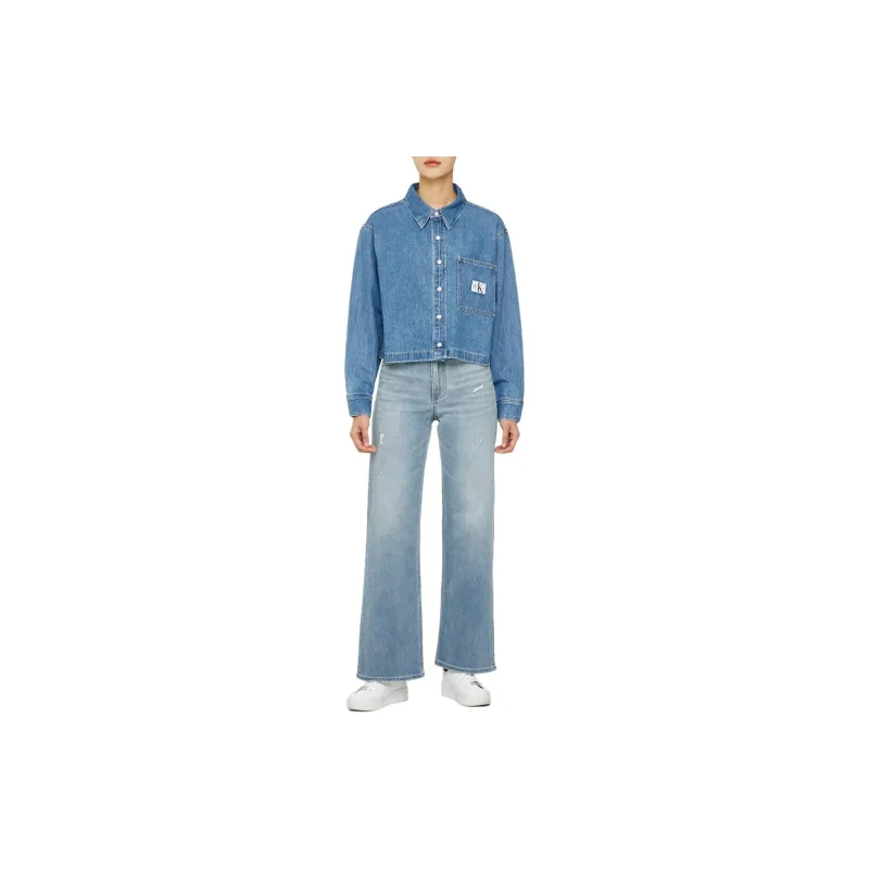CALVIN KLEIN Denim Jacket Women's Medium Blue-2
