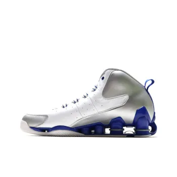 Nike Shox VC III Cushioning Slip Resistant And Abrasion Resistant Mid Top Basketball Shoes Men's White Silver Blue