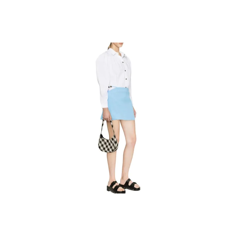 GANNI Puff sleeve Organic Cotton Shirt-3