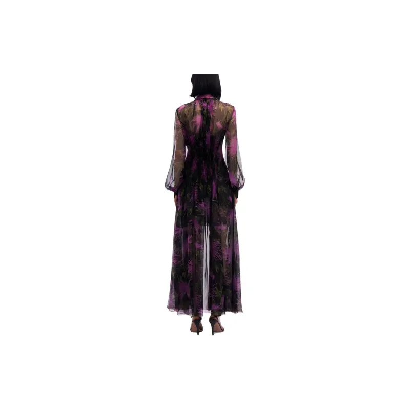 Oscar De La Renta Chrysanthemum Chiffon Maxi Dress-2