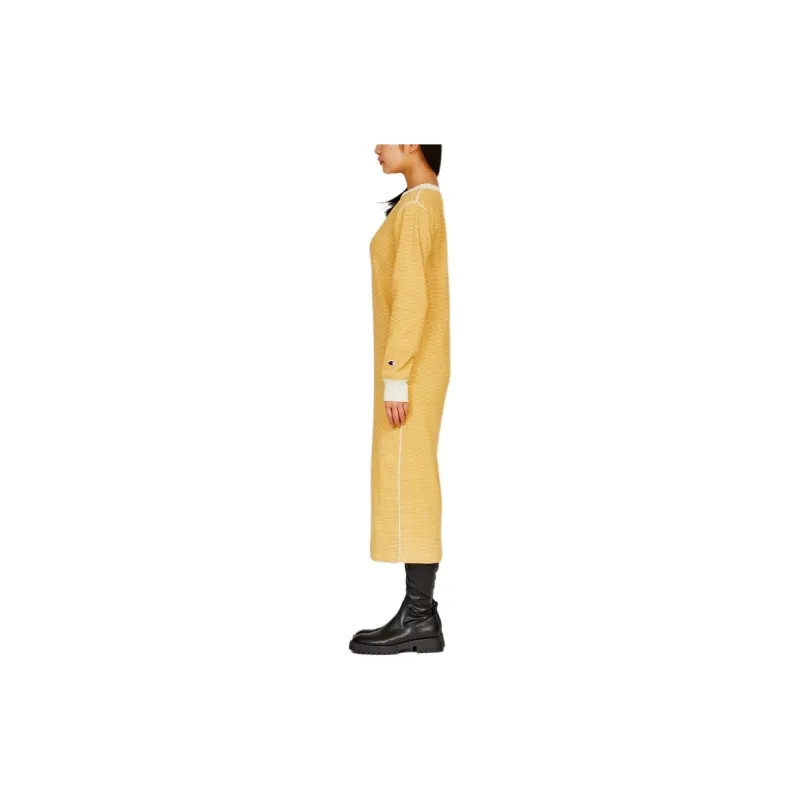 Champion FW24 Long-Sleeved Dresses Women's Vintage Yellow-2