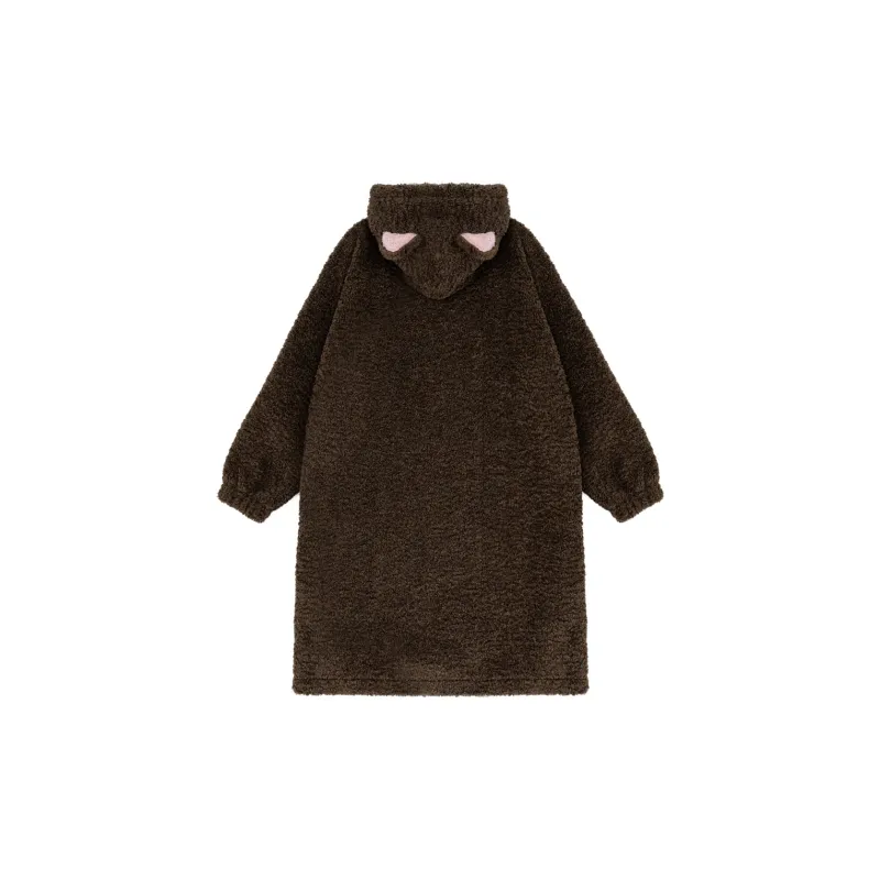 B.Duck Velvet feel Coat Women's Dark Coffee-1