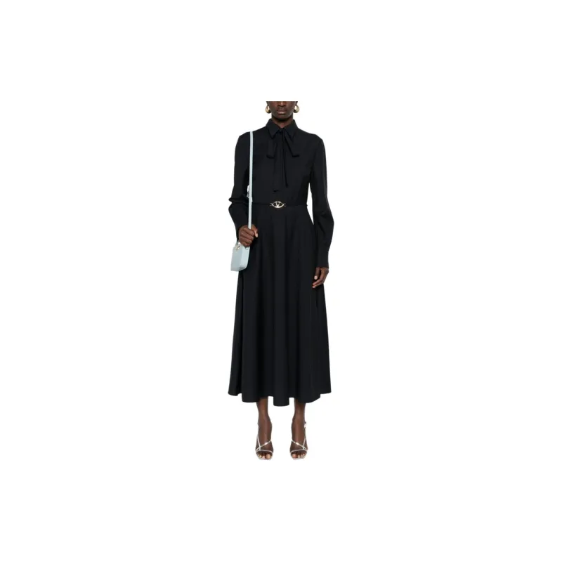 Valentino Logo Plaque Long-Sleeved Dress-1