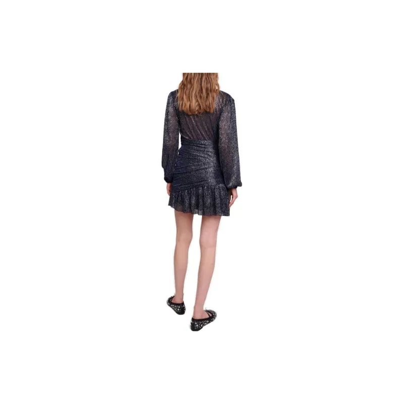 Maje Draped Lurex Dress-2
